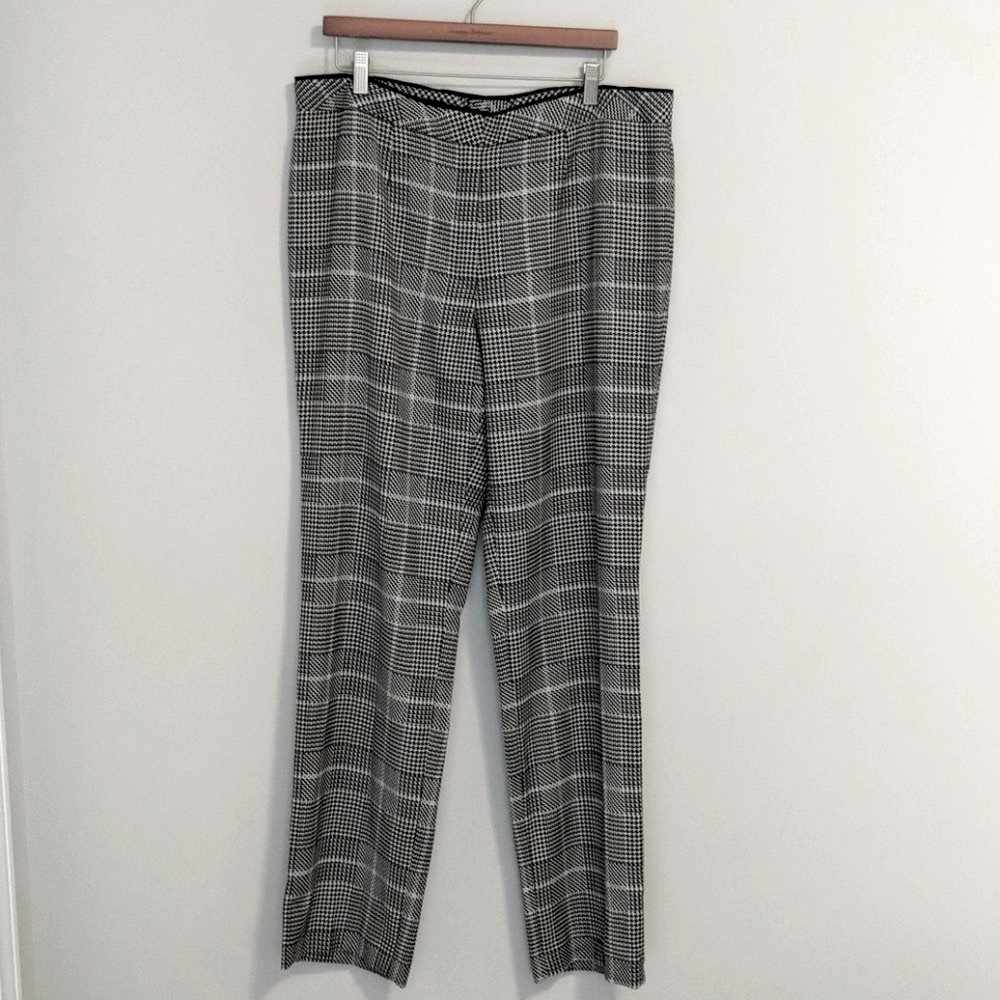 Escada Black and White Plaid Pants